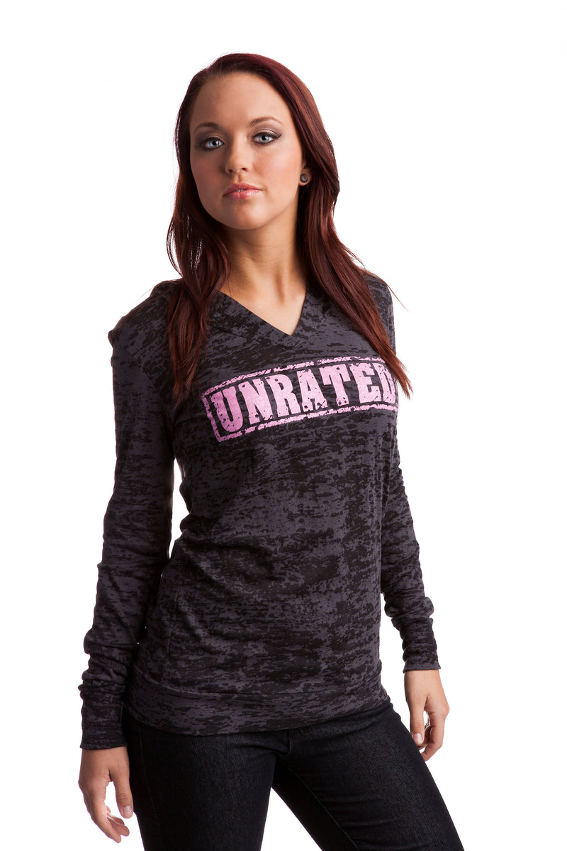 "UNRATED" Burnout Hoodie Shirt In Charcoal!