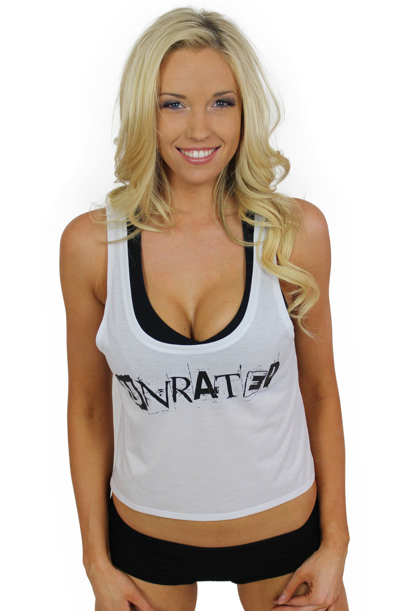 "UNRATED" Boxy Tank In White