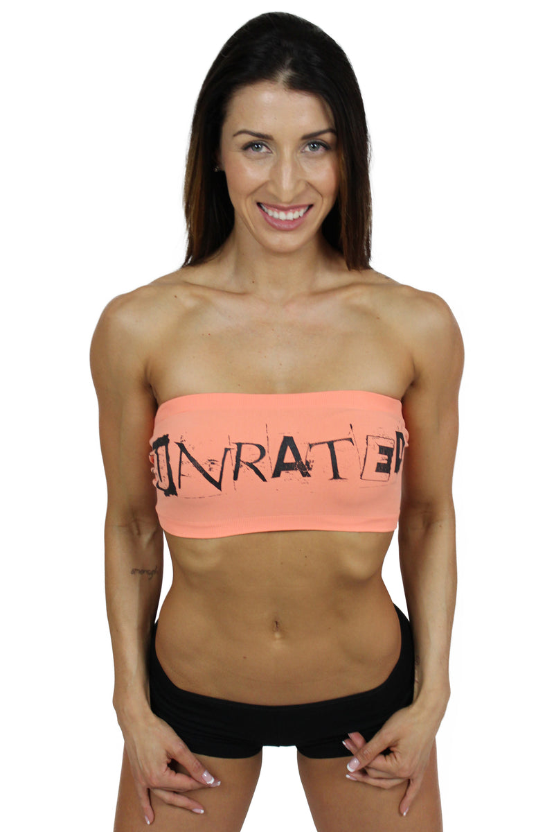 "UNRATED" Graffiti Tube Top In Coral!