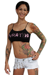 "UNRATED" Graffiti String Tube Top In Black!