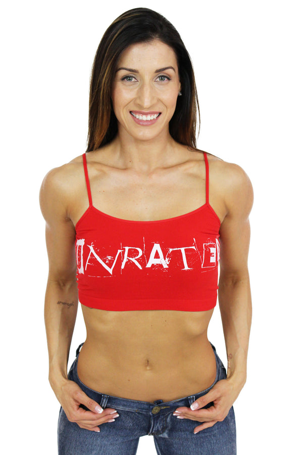 "UNRATED" Graffiti String Tube Top In Red!