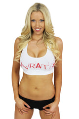 "UNRATED" Graffiti Bra Racerback Tube Top In White & Red!