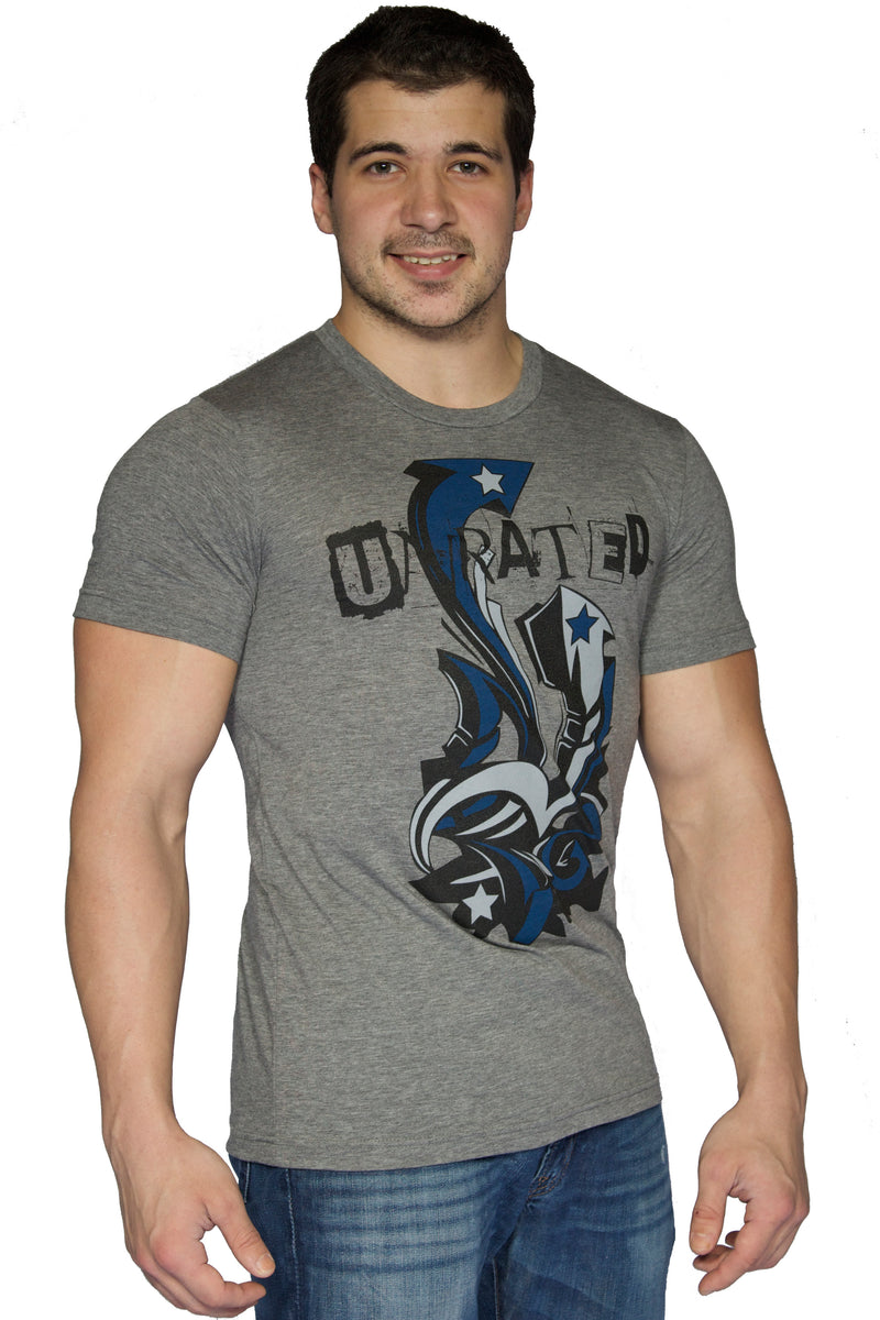 Men's Tri Blend "UNRATED" Arrow T-Shirt In Grey