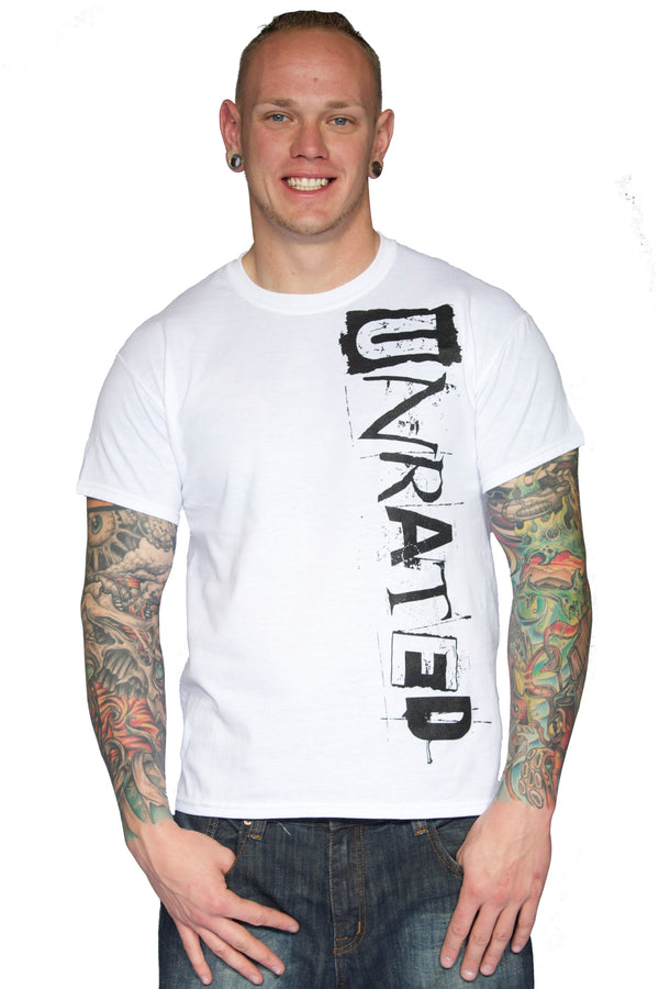 Men's "UNRATED" Sport T-Shirt In White!