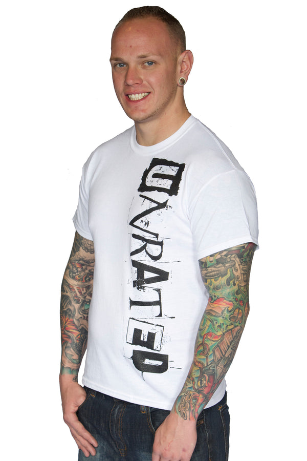 Men's "UNRATED" Sport T-Shirt In White!