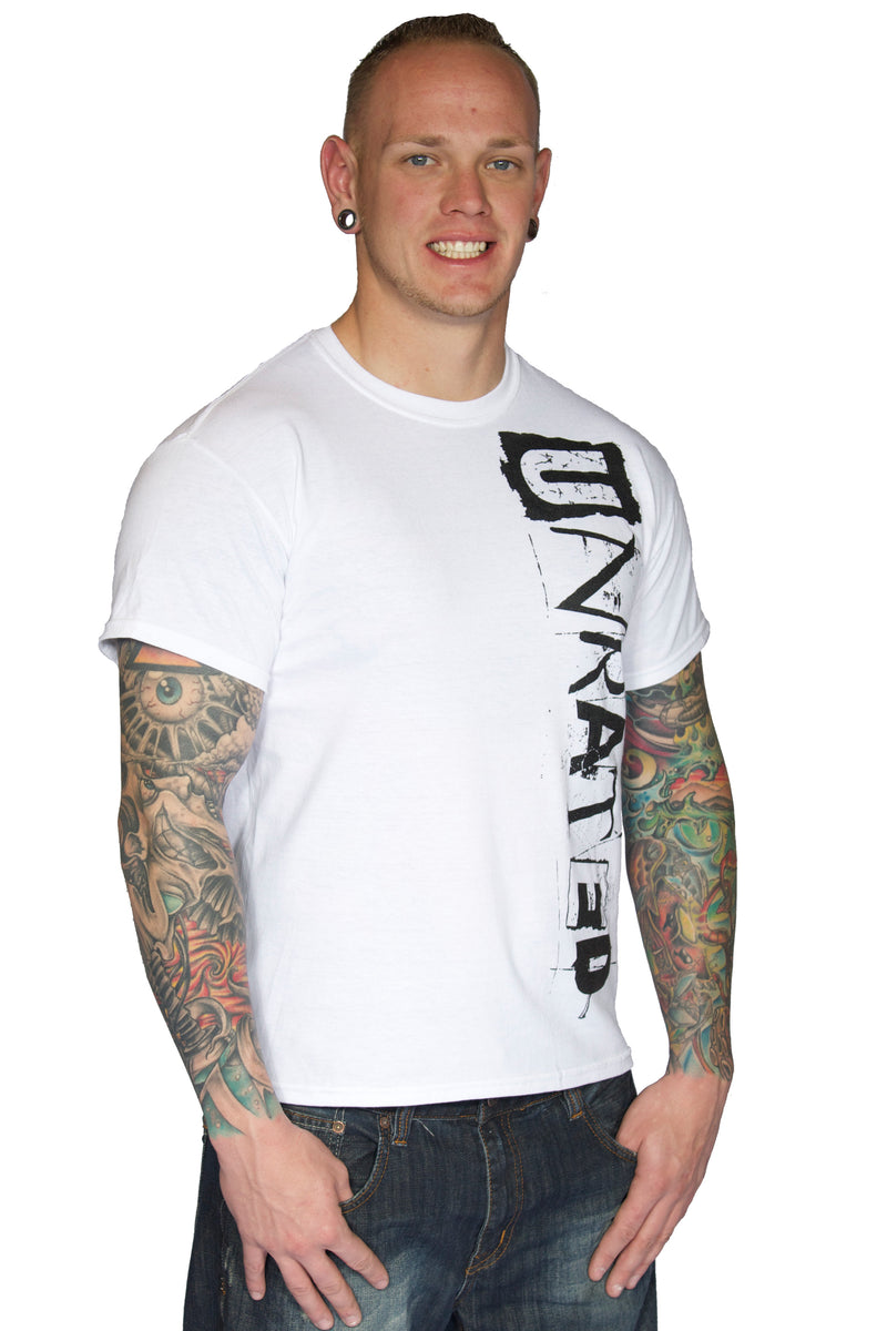 Men's "UNRATED" Sport T-Shirt In White!